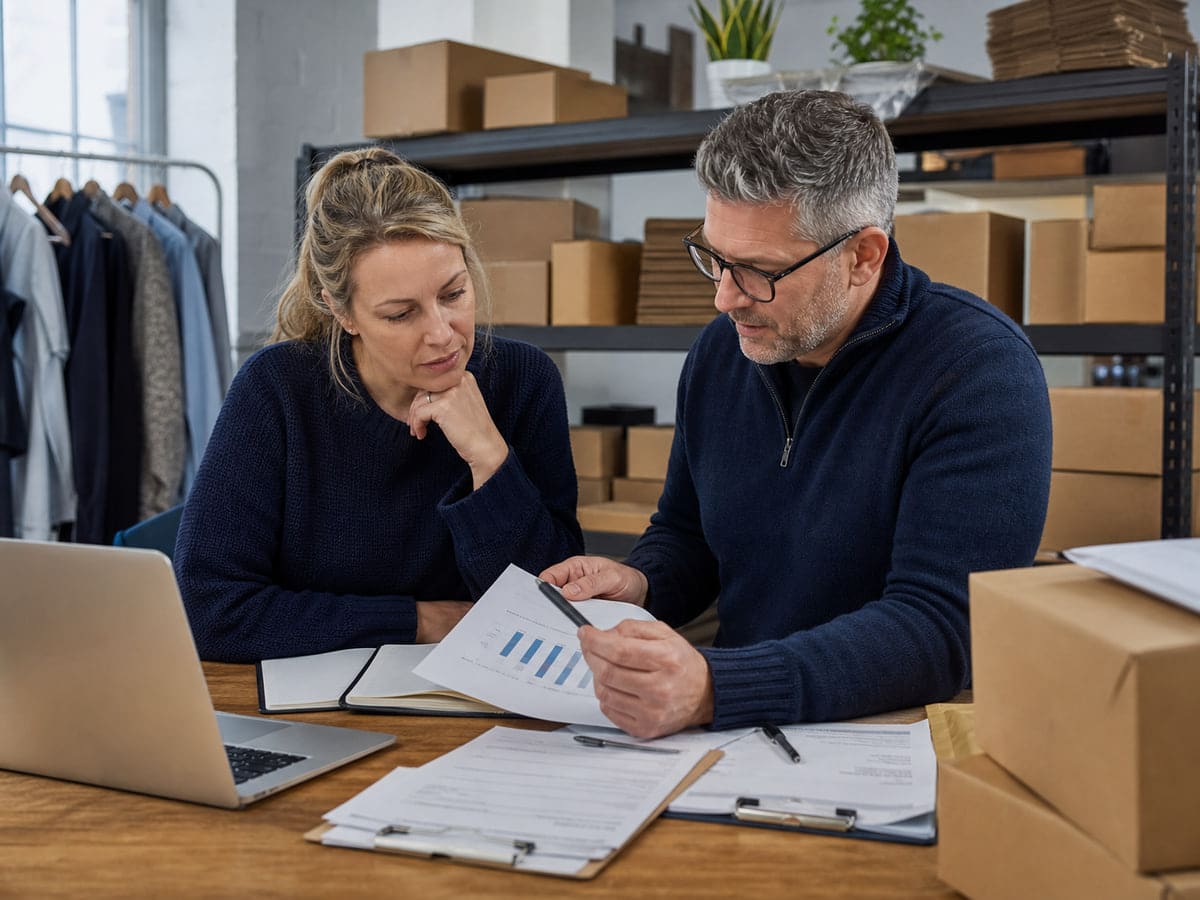 An online seller going through VAT options with their accountant