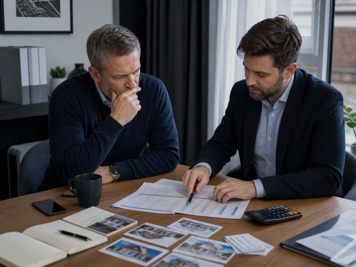 A landlord and accountant working out whether to use a company