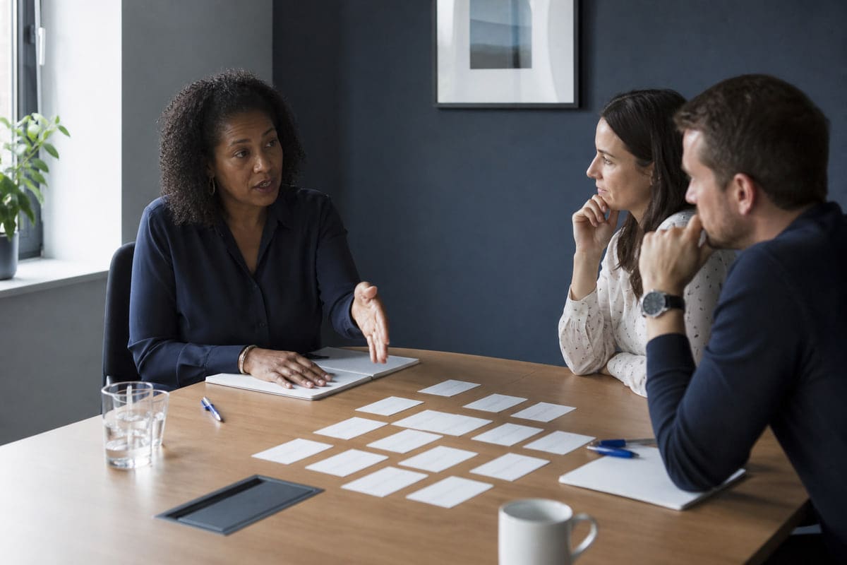 An independent consultant working with a client
