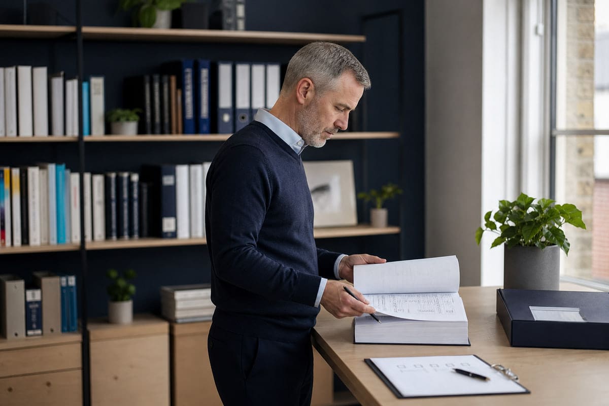 A company director and their accountant going through the tax figures