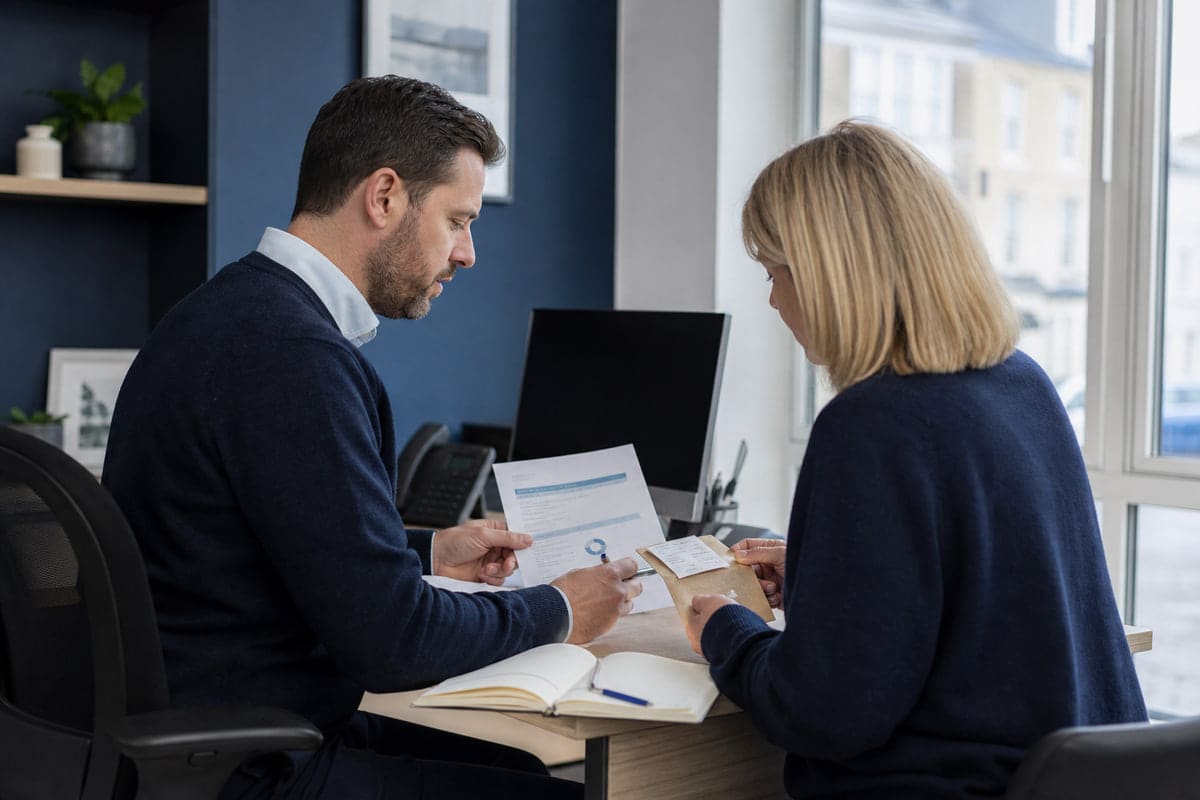 Rent and dividend statements being checked for a personal tax return