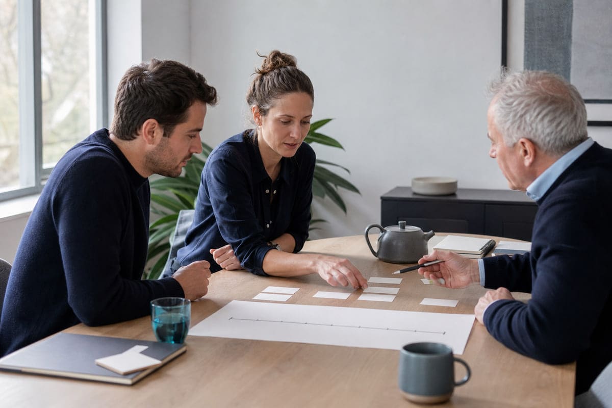 A business owner going through who owns which shares in their new company